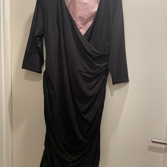 Bravissimo Black dress, ruched on the sides,SLIMMING,Stretch Sz 14 Rsc, Sexy - Picture 2 of 10